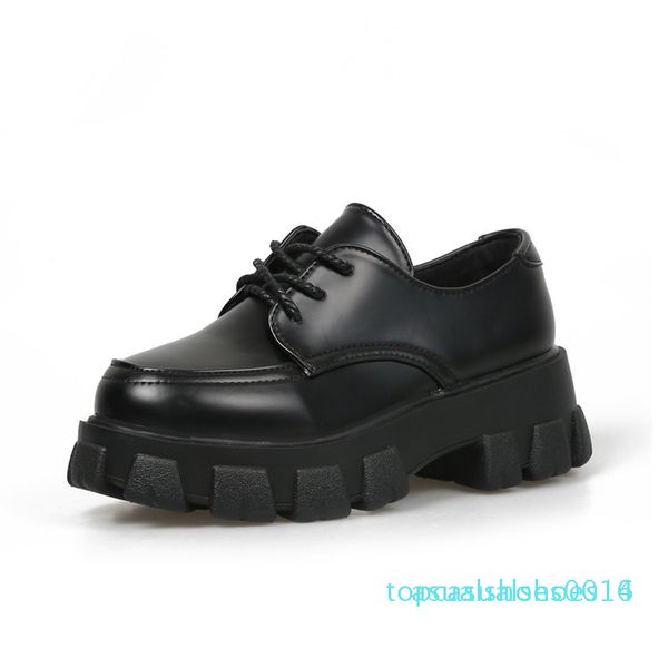

ladies leather shoes platform heel women shoes women oxford casual womens flats a62-68 cbjd c14, Black