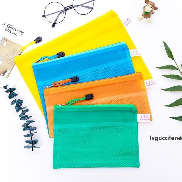 

classified storage stationery bag grid zipper file folder plastic waterproof document bag thicken file pocket archival bags dbc bh1488