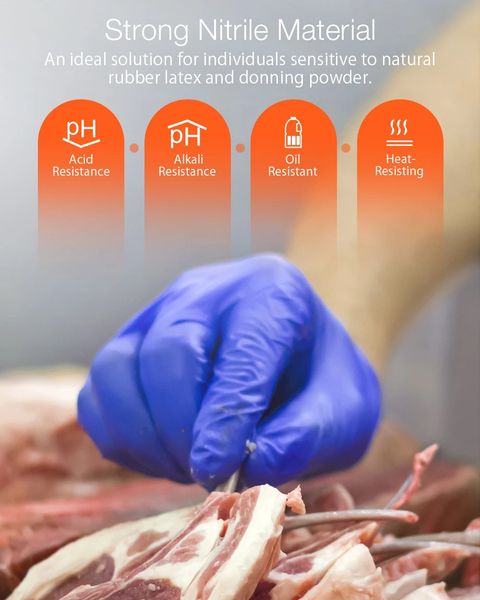 

digoo 100pcs disposable nitrile protective gloves no powder & no latex & puncture resistance & tear resistance glove