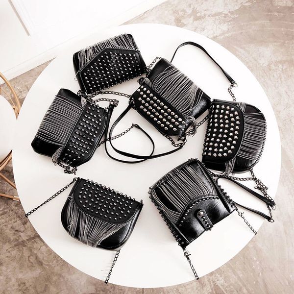 

women luxury leather handbag rivet trend ladies shoulder handbags 2020 new girl clutch diamond crossbody bag sac main femme