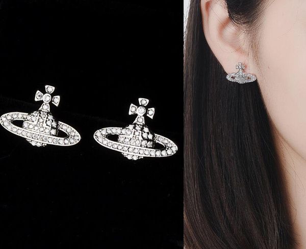 

s925 silver bling rhinestone спутниковой форма серьга стержень алмазной серьги способ для женщин венчания партии lovers подарок ювелирных из, Golden;silver