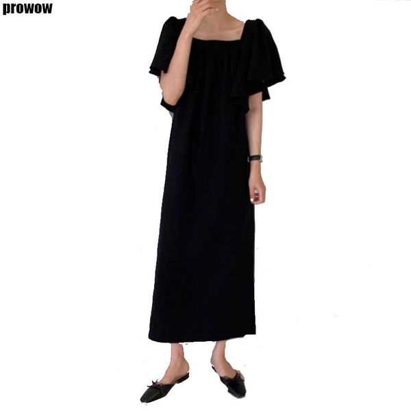 

women elegant dress french retro romance plus size loose short sleeve dress summer new korean chic party dresses female 2020, Black;gray