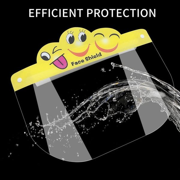 

children face shield cartoon transparent pet head cover mask kids anti fog splashing full face isolation protective clear face shield 60pcs