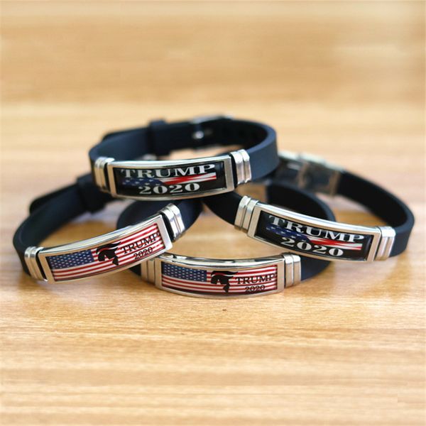 

donald trump keep america great 2020 bracelet stainless steel id tag bracelet wristband bangle cuff fashion jewelry 320307, Black