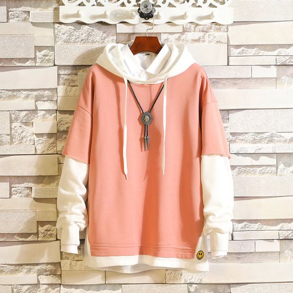 

men's hoodies & sweatshirts 2021 autumn hoodie men pullover casual long sleeve mens contrast color hoody sweatshirt plus size m-5xl, Black