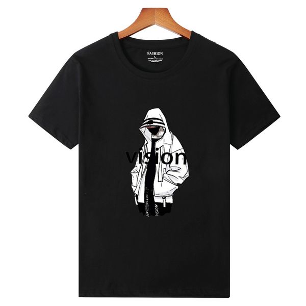 

2020 new summer short sleeve t shirts for men tee streetwear fashion casual outwear summer designer cotton printed tshirt mens clothing, White;black