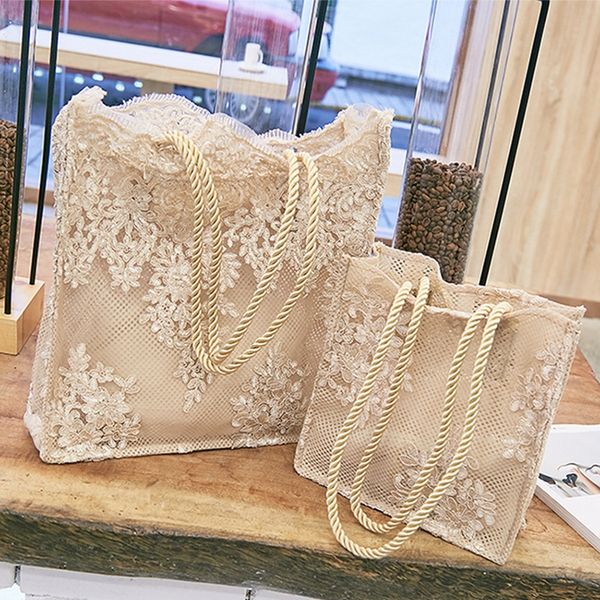 

lace shopping shoulder women's 2020 new hand shopping embroidery all-match shoulder bag women's bag