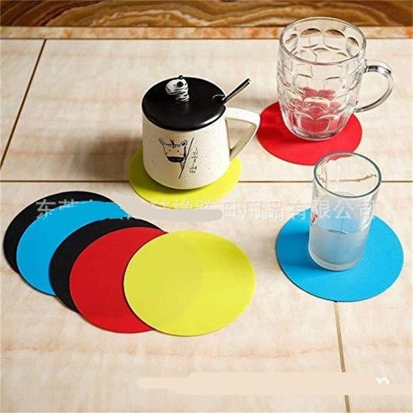 

round cup pad silicone antiskid mug cushion heat insulation tumbler mat friction bottom placemats coffee table decorative 1 2hx c2