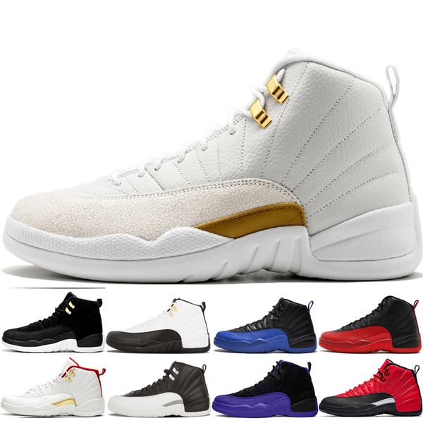 

12 12s mens basketball shoes white gamma blue gym red punch o-black bulls gym red university blue des chaussures