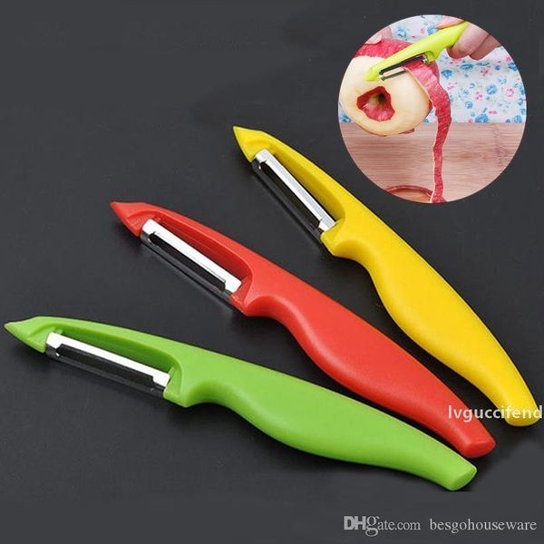 

kitchen gadgets vegetable fruit cutter creative kitchen stainless steel vegetable potato peeler anti-slip plastic handle knife bh0404 tqq