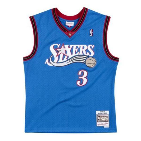

allen iverson mitchell & ness royal 1999-00 jersey throwbacks vest stitched basketball jerseys, Gray
