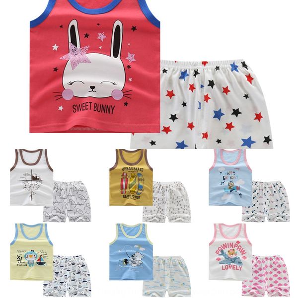 

boys' babies' summer vest suit 0-1-3 children's baby years old 2020 new fashionable children's clothes summer baby cloth, Blue