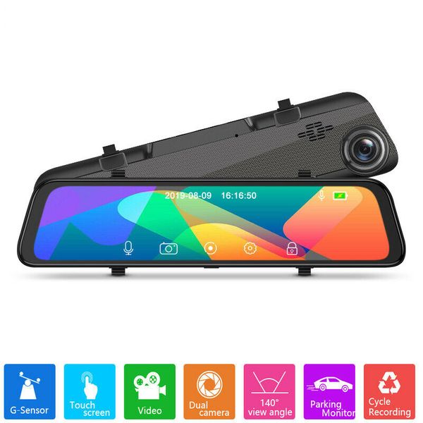 

dual lens fhd 1080p dash cam car dvr rearview mirror backup camera digital video recorder auto camcorde car dvrs night vision
