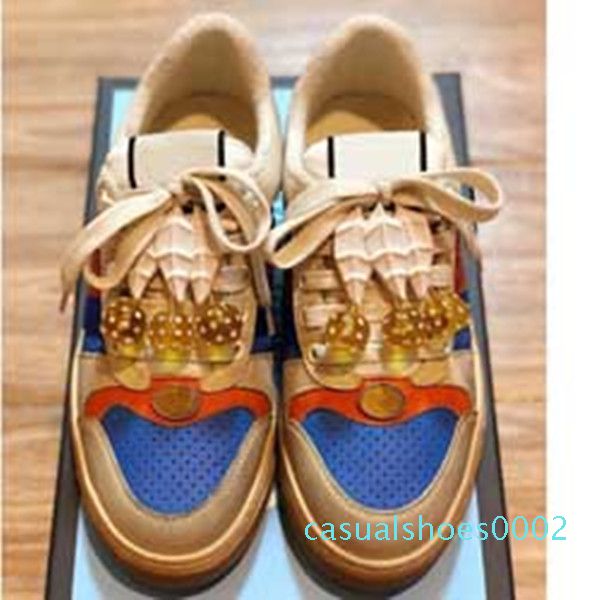 

original box new fashion mens shoes with women luxury designer sneaker man casual ace shoes green red stripe size 35-45 c02, Black