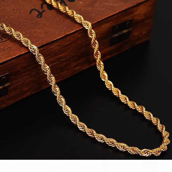 

k 31 &quot ;big chunky long hip hop yellow gold chain twist rope necklace men jewelry 18k gold gun filled brass african ethiopian lengt, Silver