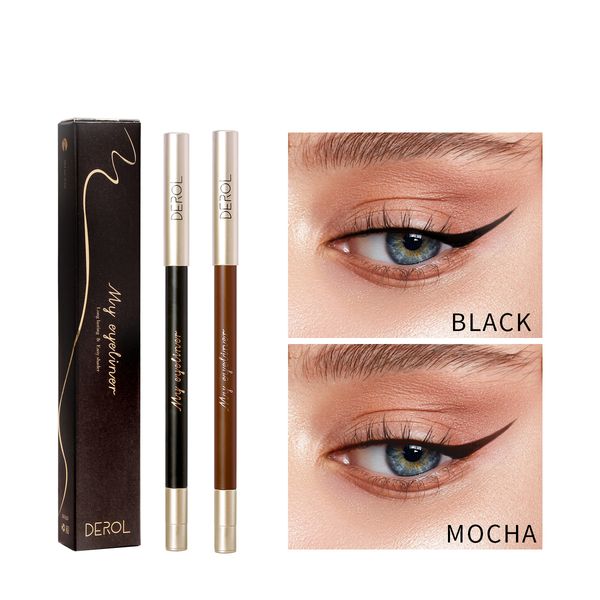 

neza eyeliner black mocha color waterproof no smudge makeup long lasting black eye liner cosmetic (with pencil sharpener