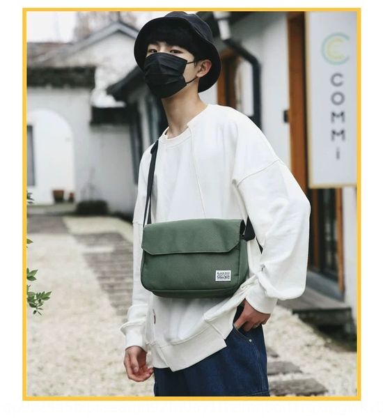 

palst small men's fashion brand shoulder messenger ins super package package shoulder postman fire fashion canvas casual simple postman, White
