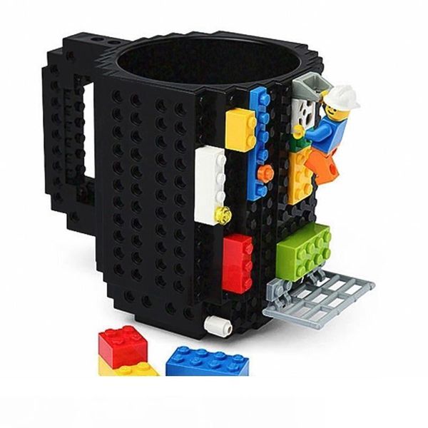 

1pc 12oz coffee mug build-on brick mug type building blocks cup diy block puzzle mug drinkware drinking mugs 11 colors