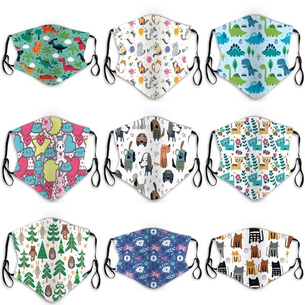 

kids cartoon mask full print child mouth masks ice silk anti dust masks breathing pm2.5 face mask er for girls boys#632