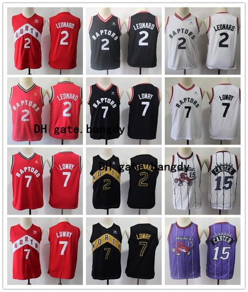 

kids 2 leonard 7 kyle lowry vintage vince carter nba toronto raptors nba youth 23 fred vanvleet basketball jersey, Black;red