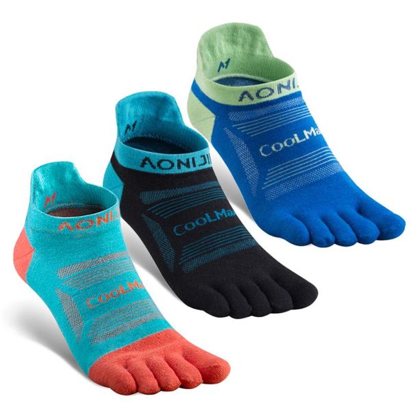 

3 pairs sports toe socks athletic five toe socks fitness anti-skid outdoor breathable quick dry, Black
