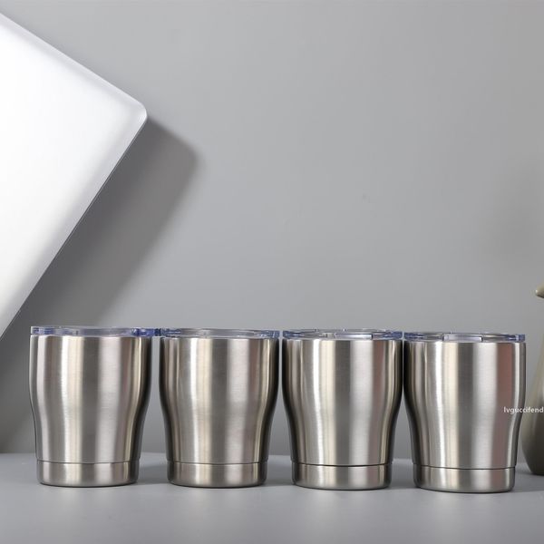 

10oz curved tumbler stainless steel tumbler coffee beer mug double wall vacuum insulated travel mug baby water bottle with lid