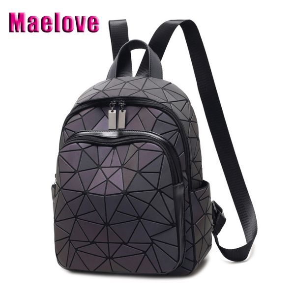 

нового светящихся рюкзак мода геометрический рюкзак моды женщин мешок школы лазерной серебристых / матовый цвет мешок студента