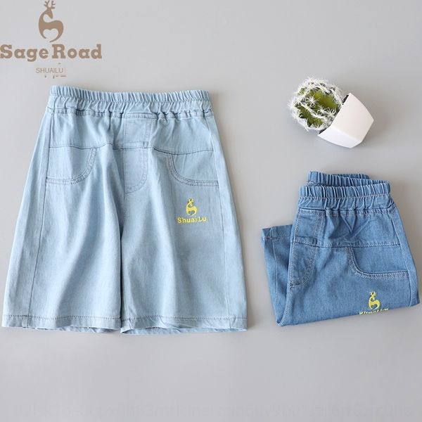 

handsome deer and wear jeans clothing children's shorts wear 2020 new children's baby jeans five-point pants, Blue