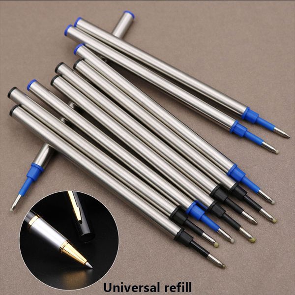 

selling high-quality black or blue 0.5mm handmade metal refills, used for ballpoint pens, stationery, school office writing smooth refil, Black;red
