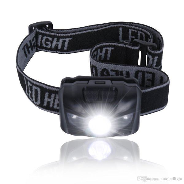 

3w super bright 3 led 4 mode mini headlight headlamp head torch flashlight light hiking and camping