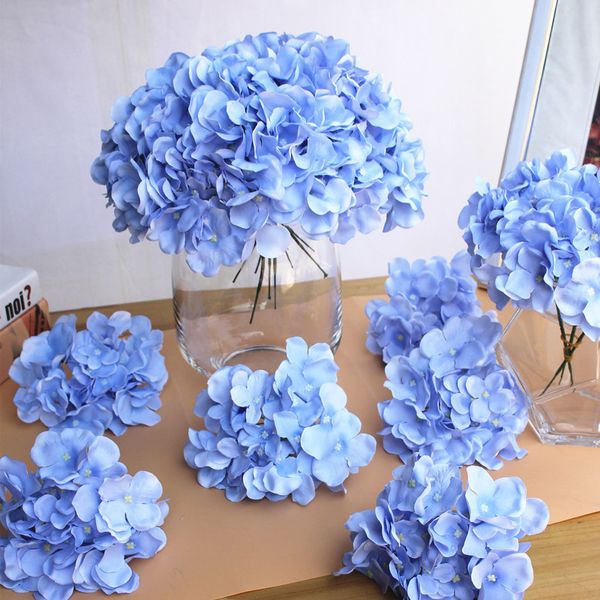 

10pcs/lot Colorful Decorative Flower Head Artificial Silk Hydrangea DIY Home Party Wedding Arch Background Wall Decorative Flower