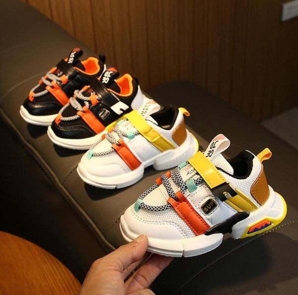 

athletic & outdoor 2021 autumn fashionable net breathable leisure sports running shoes for girls boys brand kids, Black