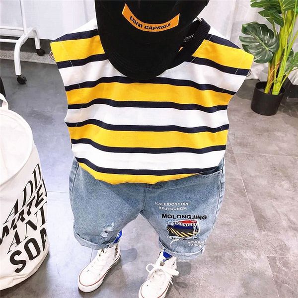 

m1zmz boys summer 2020 new vest western style two-piece korean suits for boys and girls and girls vest children's suit style baby hands, Blue