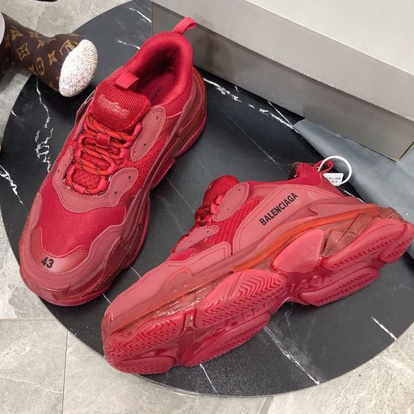 

designer shoes luxury mens women casual shoes, men and women sneakers couple models tennis shoes triple s transparent sole r03, Black