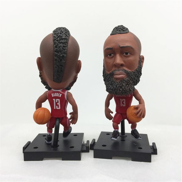 

soccerwe pvc 2.55 inches basketball star doll assembly base 13#james harden figurine red kit for christmas birthday children gift, Silver