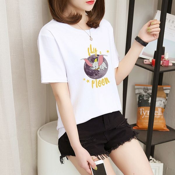 

cotton white t-shirt t-shirt women's short sleeve i2020 summer new loose korean style large size half sleeve fashion