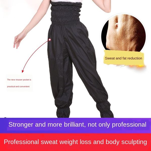 

slimming sauna high waist sweat women's dance fitness slimming clothes running sportswear sports pants sports pants sweat clothes, Black;red