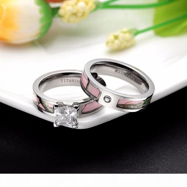

ювелирные изделия оптом 5мм женщин pink tree camo real titanium кольцо cz свадьба обручальное бесплатная доставка, Slivery;golden