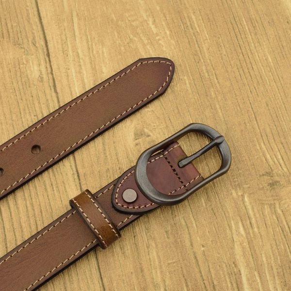 

men classic pin buckle fashion designer waistband belt casual cow genuine leather dark brown cowskin ceinture, Black;brown