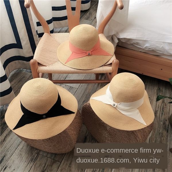 

8zfda straw female summer korean style all-match web celebrity sunscreen hipster big eaves bucket bucket straw fisherman beach sun hat folda, Blue;gray