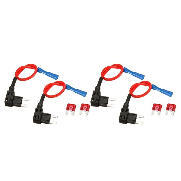 

4 packs micro fuse tap fuse holder add a circuit low-profile car truck 165mm
