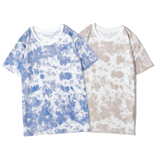 

summer t-shirts for men cotton tie dye tee hip hop tees size m-2xl, White;black