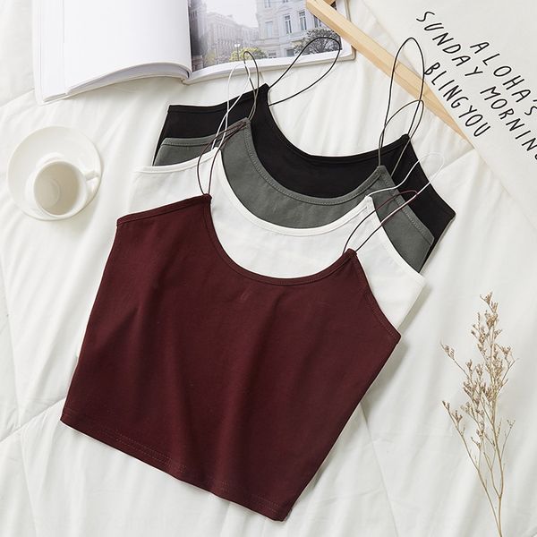 

ykstc ins sleeveless suspender shirt shirtsling sling shirt2020 summer women's new korean style simple navel base shirt solid color inn, Camo