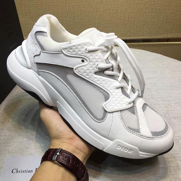 

white b24 sneaker men shoes lightweight autumn and winter fashion shoes comfortable sports lace -up luxury plus size men shoes, Black