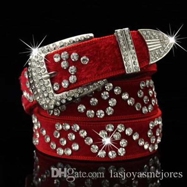 

fashion luxury designer super glittering diamond zircon flower white fur woman leather belt 110cm 3.6 ft 16 models, Black;brown