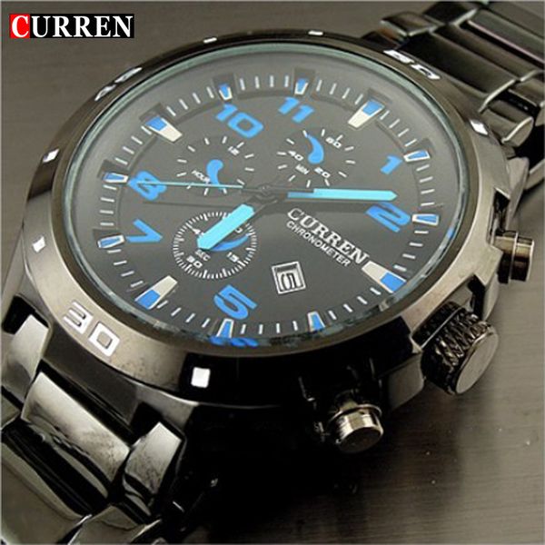 

curren brand fashion clock stainless steel man casual sport quartz watch waterproof reloj relogio masculino male, Slivery;brown