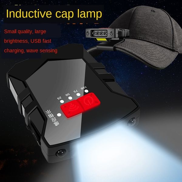 

induction headlight fishing induction head rechargeable super bright light led hat lamp hat brim waterproof bait lamp