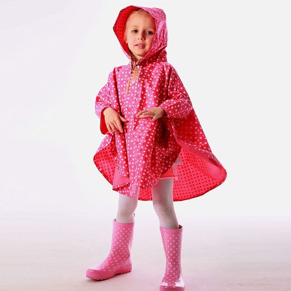 

5g5v5 children's thickened polyester coated pu cute printing raincoat production children's thickened polyester coated pu cute pri, Red;brown