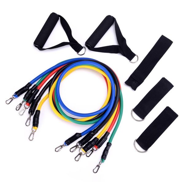 

silite fitness equipments workout resistance bands latex 11pcs /set exercise pilates tubes pull rope expanders training practical