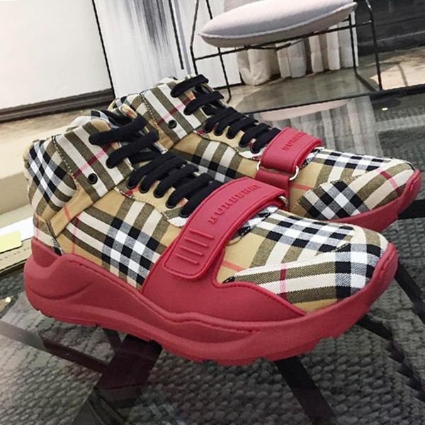 

fashion mens shoes lace -up comfortable breathable sneakers tenis mens shoes luxury summer footwears vintage check cotton sneakers sports